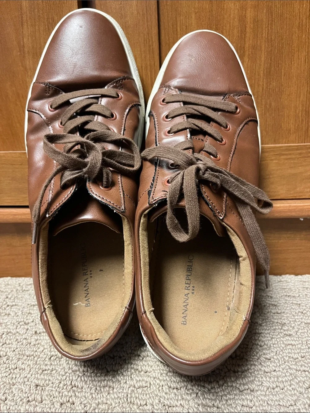 Banana Republic Brown Leather Lace-Up Sneakers